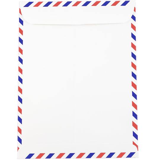 JAM Paper 9" x 12" White Airmail Envelopes